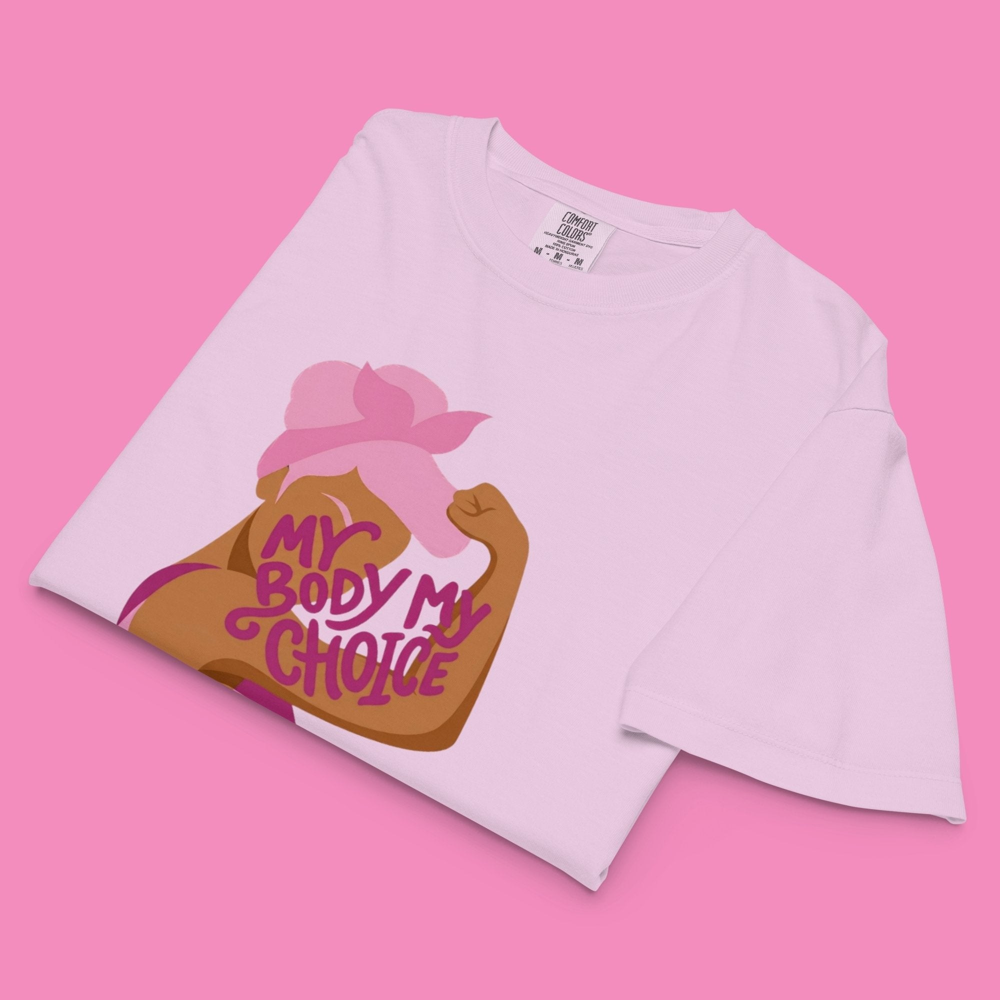 My Body My Choice – Feministisches Boxy T-Shirt in Orchidee, Vorderansicht