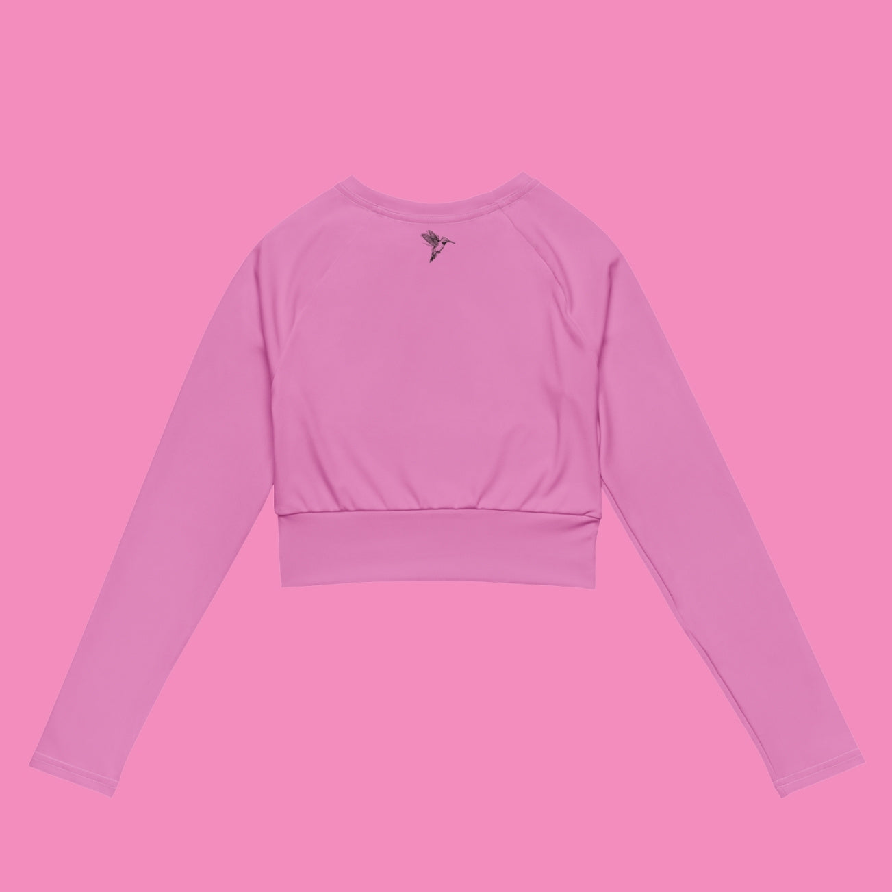 Ni una más Langarm Crop Top – feministisches Recycling-Shirt mit Allover-Print