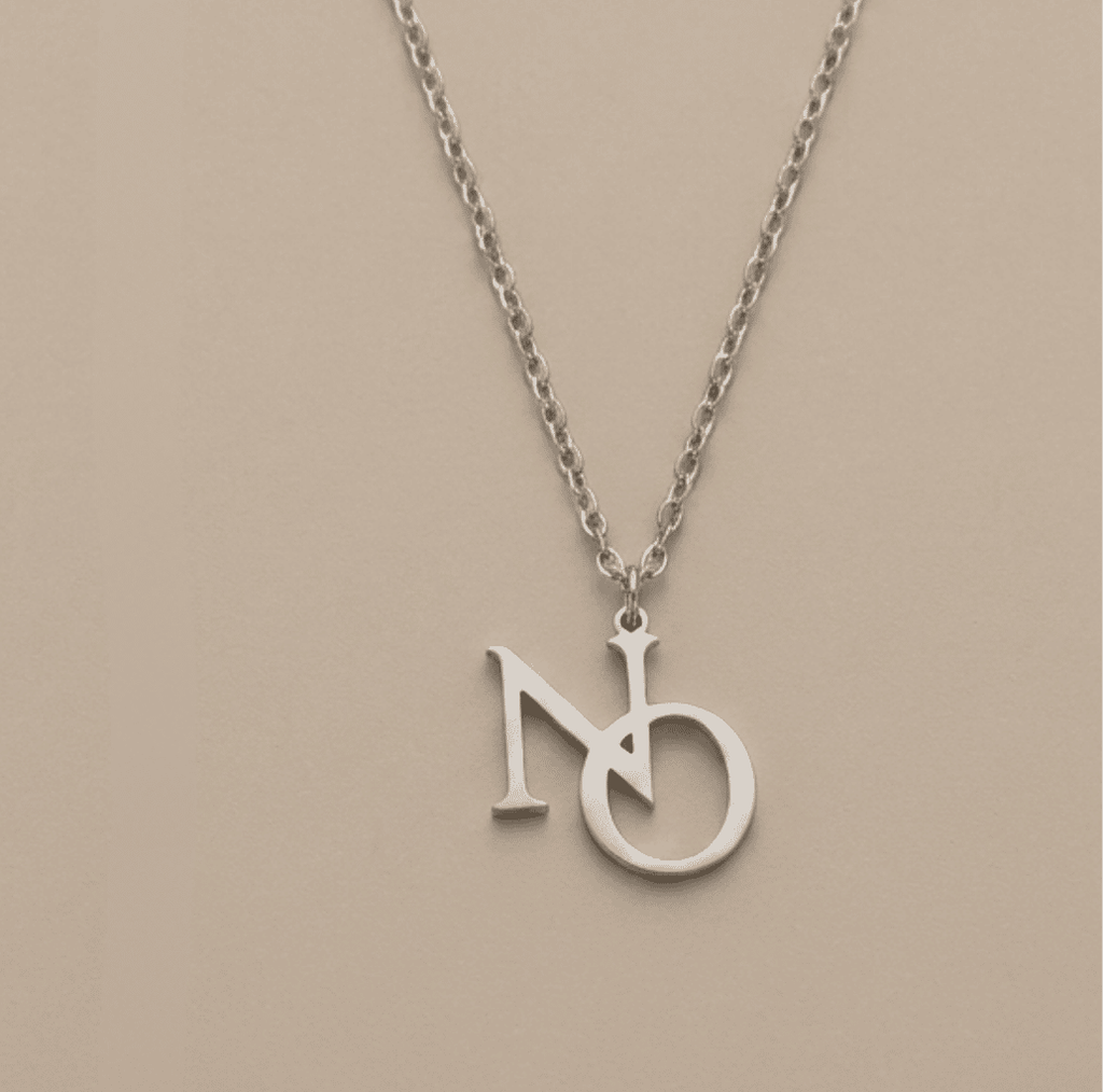  NO NO NO Kette in Silber und Gold– feministische Edelstahlhalskette 40cm