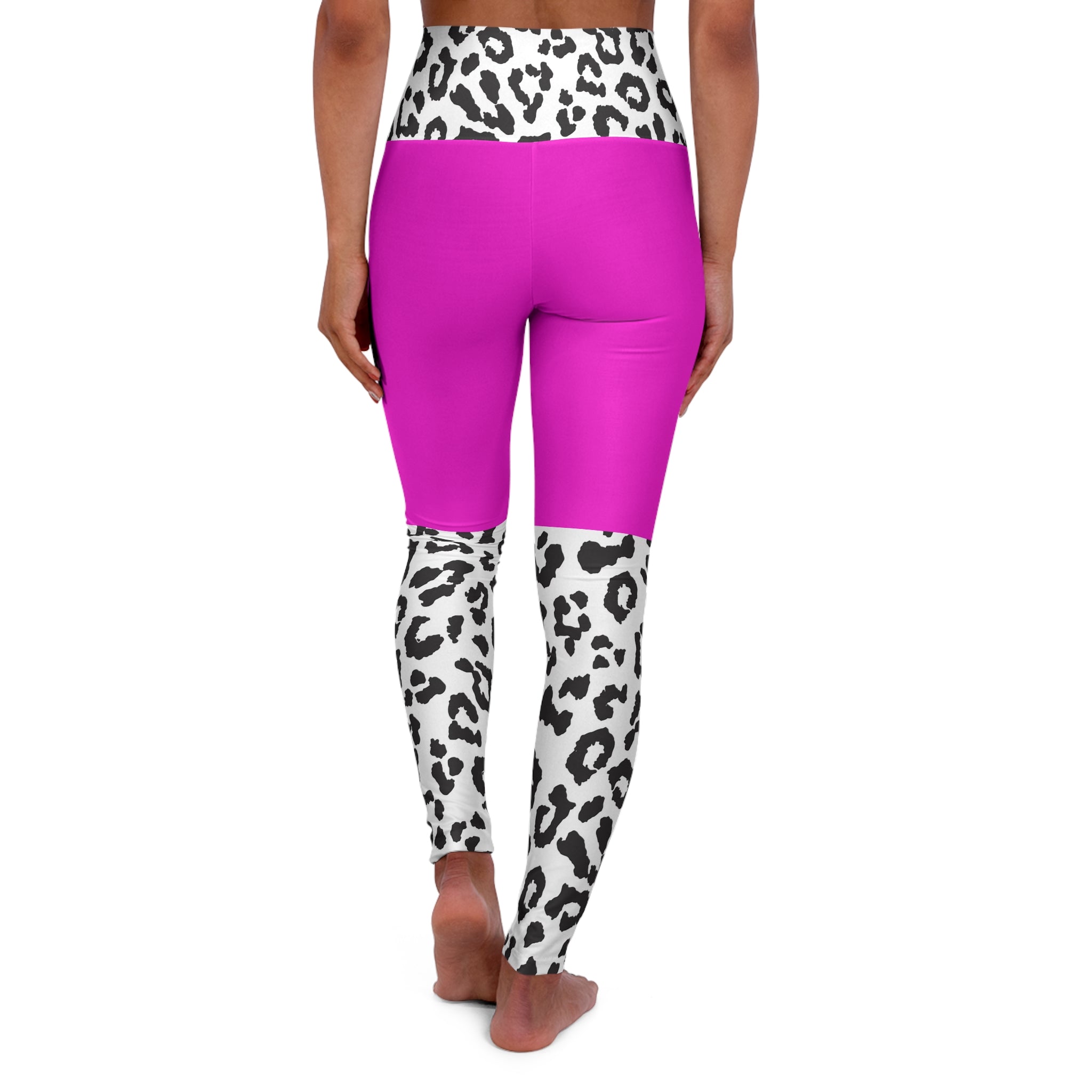 High waisted Yoga Leggins in Leo und Pink