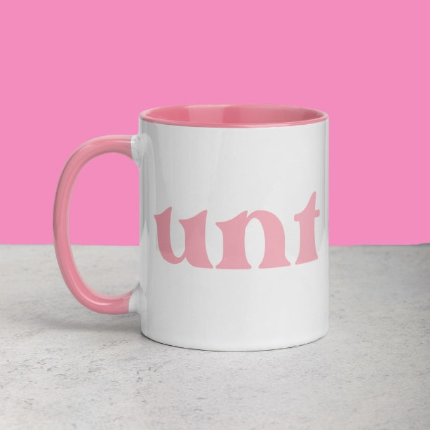 Cunt Tasse aus Keramik mit rosa Beschriftung von Bling Bling Feministas