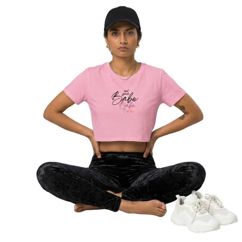 Crop-Top - "Not your Babe" in rosa