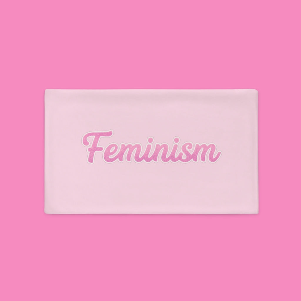 Feminism Kissenbezug in Pink – feministisches Statement-Dekokissen aus 100% Polyester, maschinenwaschbar, erhältlich in 3 Größen – Bling Bling Feministas