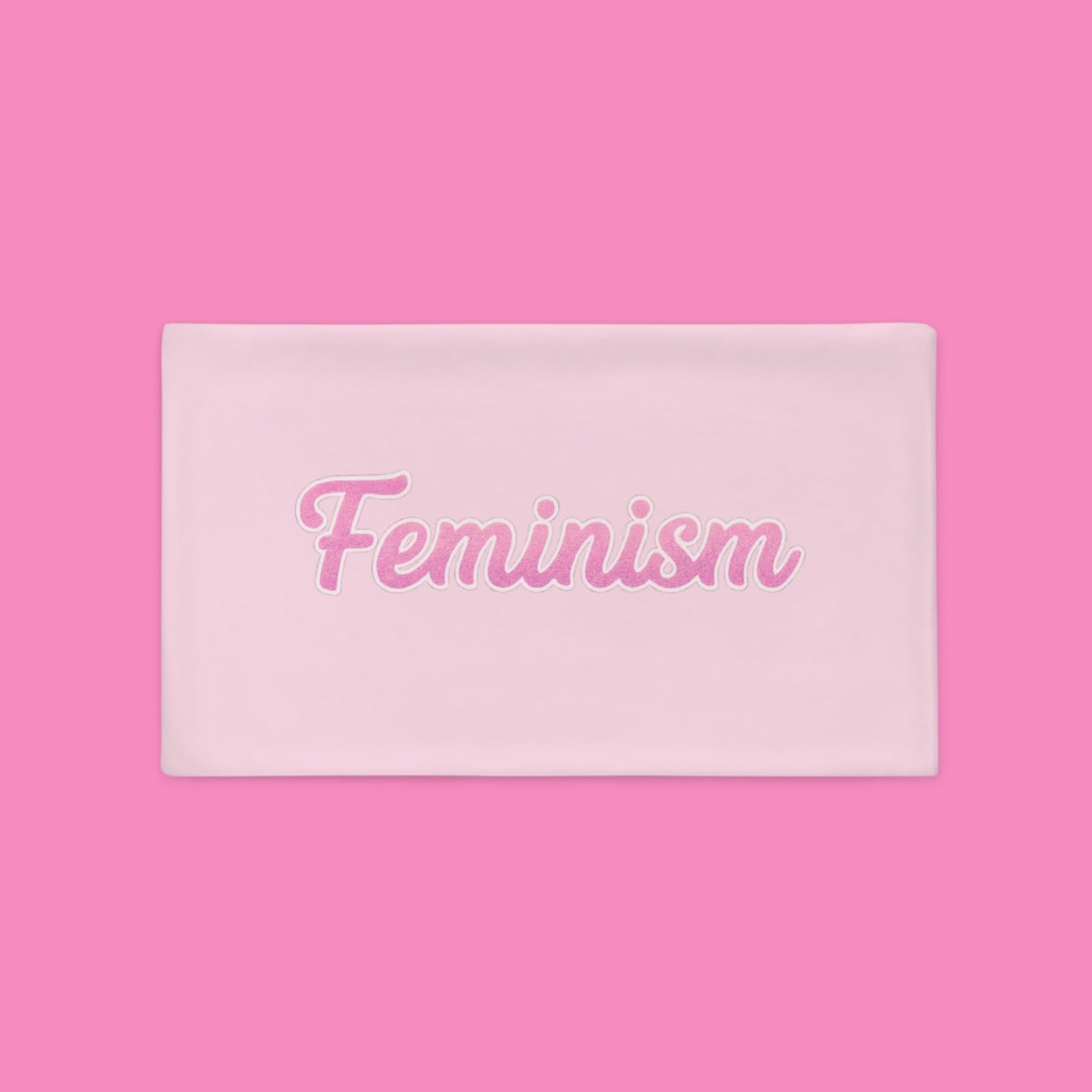 Feminism Kissenbezug in Pink – feministisches Statement-Dekokissen aus 100% Polyester, maschinenwaschbar, erhältlich in 3 Größen – Bling Bling Feministas