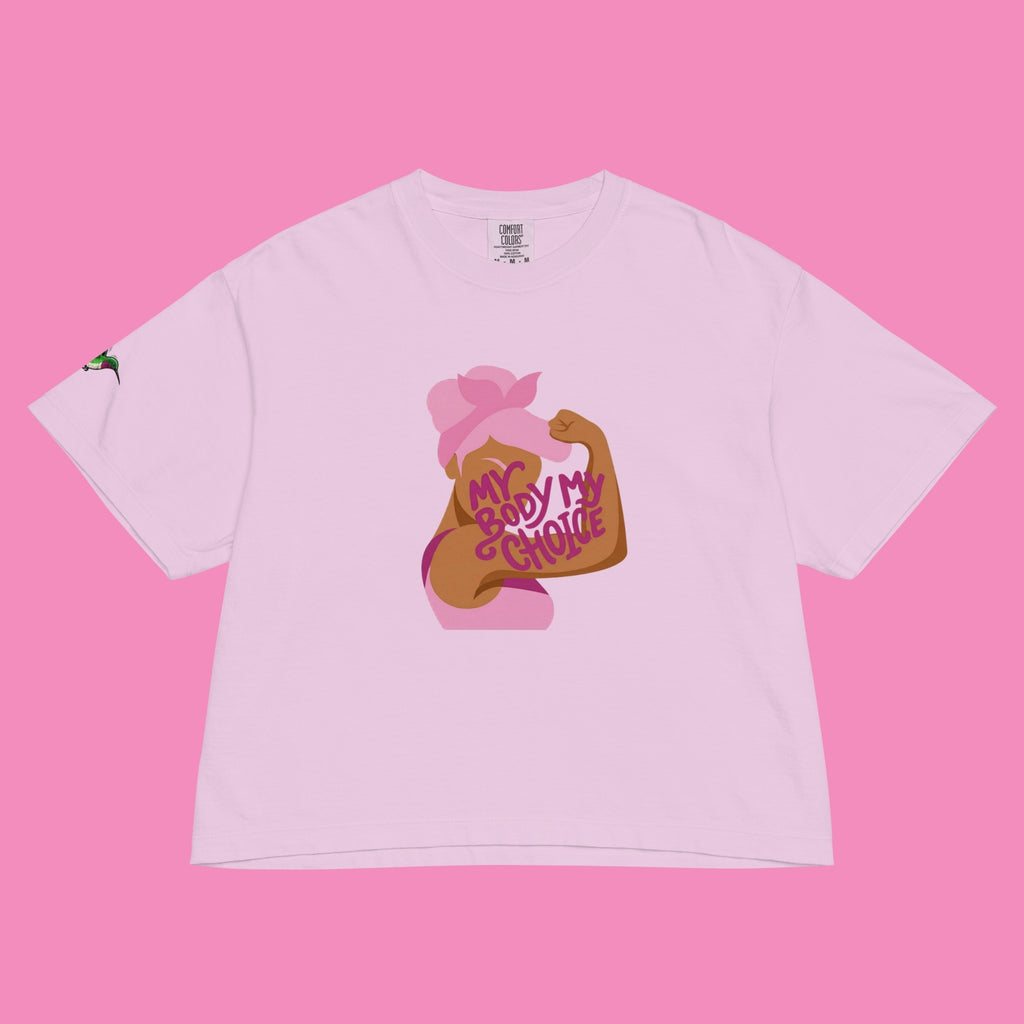My Body My Choice – Feministisches Boxy T-Shirt in Orchidee, Vorderansicht