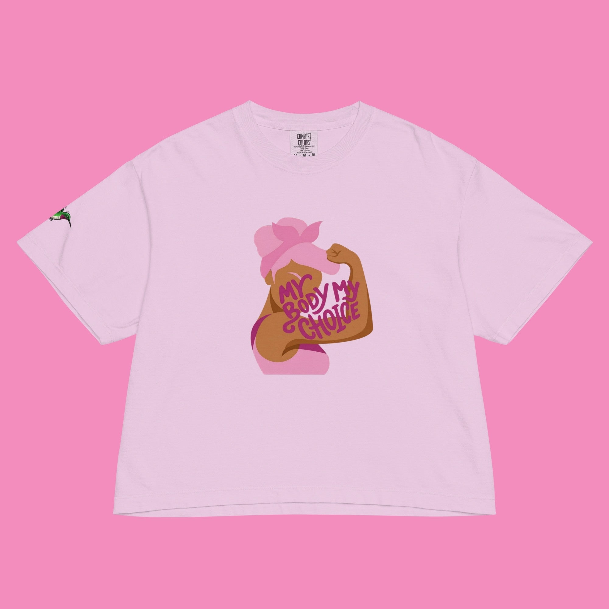 My Body My Choice – Feministisches Boxy T-Shirt in Orchidee, Vorderansicht