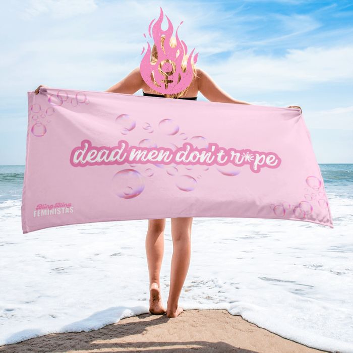 dead men dont rape - feministische Handtuch in rosa von Bling Bling Feministas