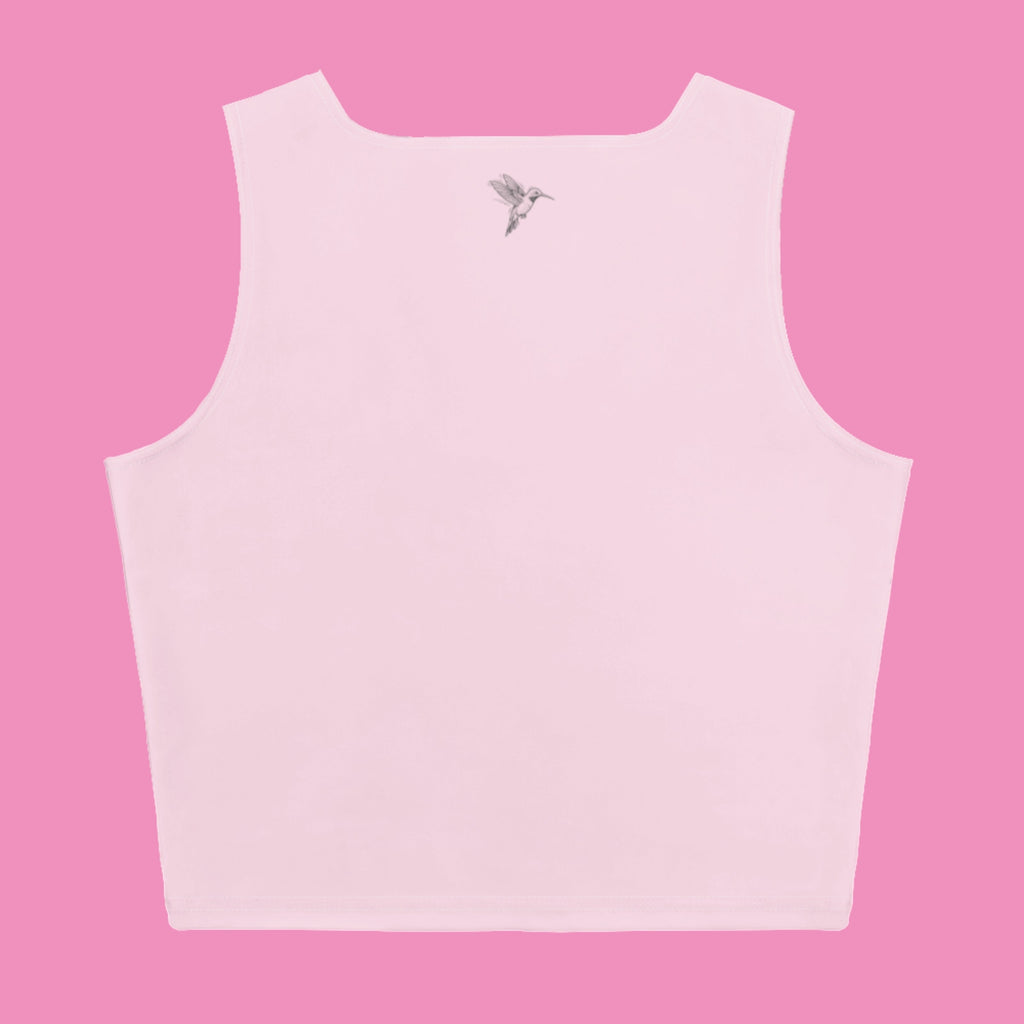 Smash the Patriarchy Crop-Top Rosa – Feministisches Allover-Print Shirt