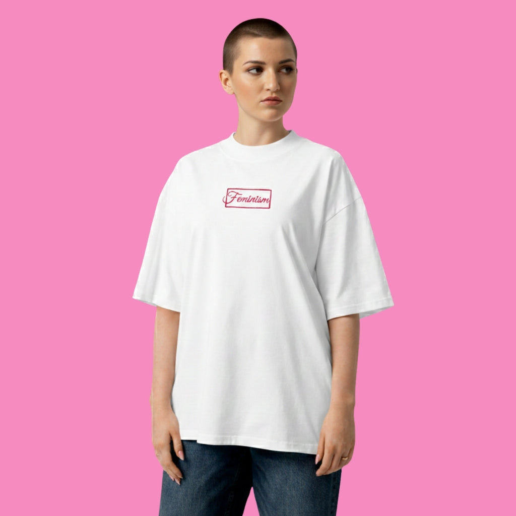 Feminism T-Shirt Oversized Weiss