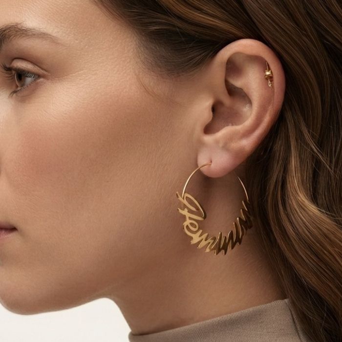 Feminism Creolen Ohrringe aus Gold und hartem Edelstahl von Bling Bling Feministas