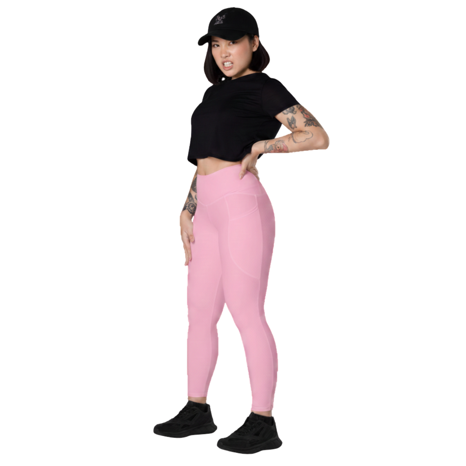 Rosa Leggings mit Taschen - Pussy Power