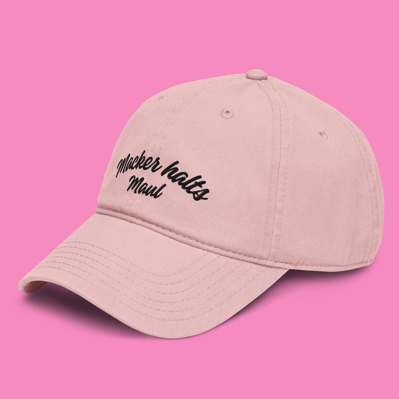 Rosa Baseballkappe mit Stickerei "Macker halts Maul" – Bling Bling Feministas