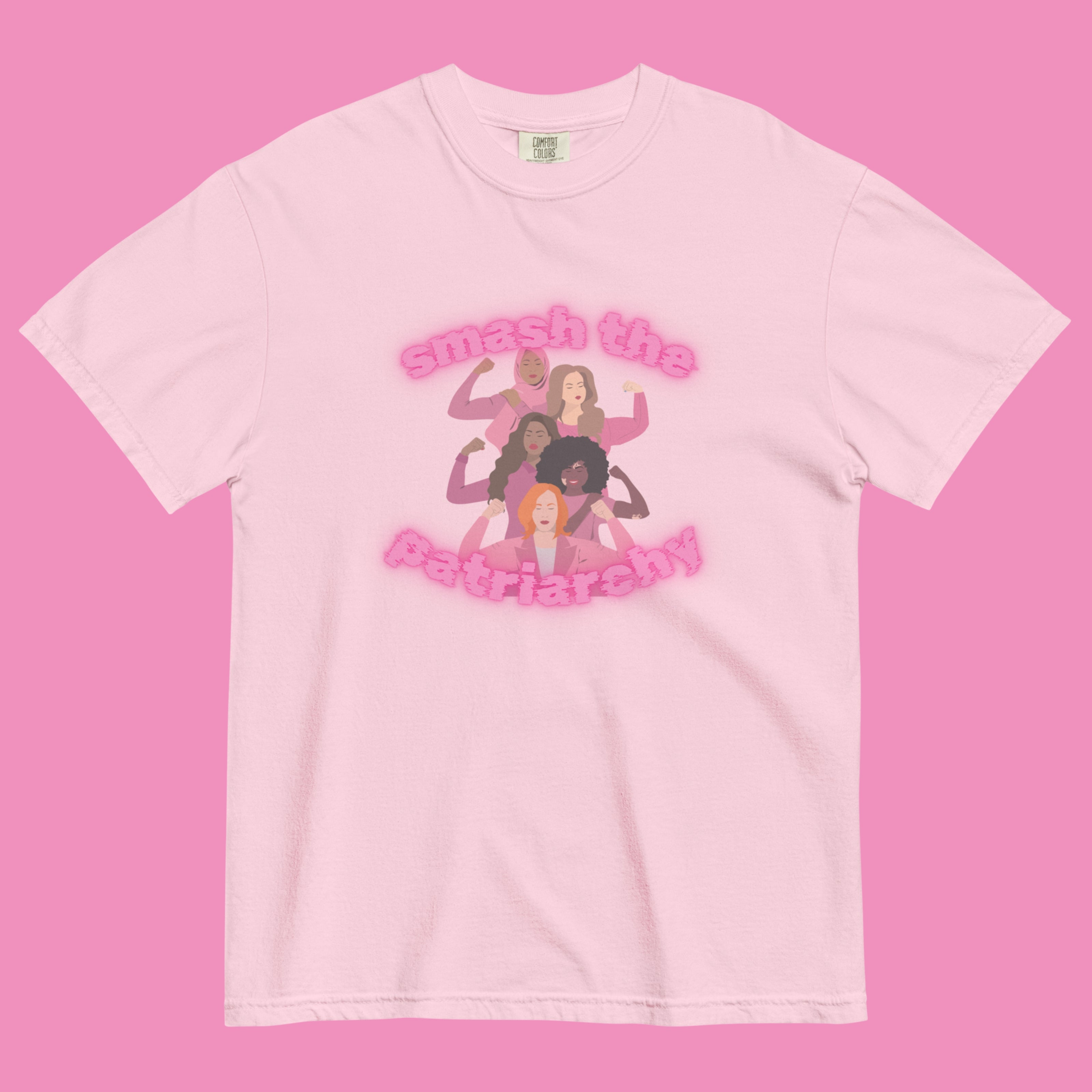 Smash the Patriarchy T-Shirt – Schweres Garment-Dyed Shirt in 3 Farben