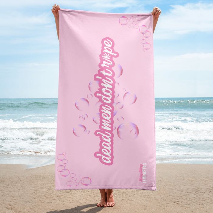 dead men dont rape - feministische Handtuch in rosa von Bling Bling Feministas