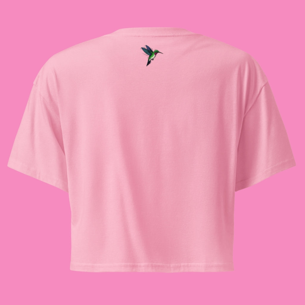 Not Your Babe Crop-Top in Rosa – feministisches Baumwoll-Shirt mit lockerem Schnitt – Bling Bling Feministas
