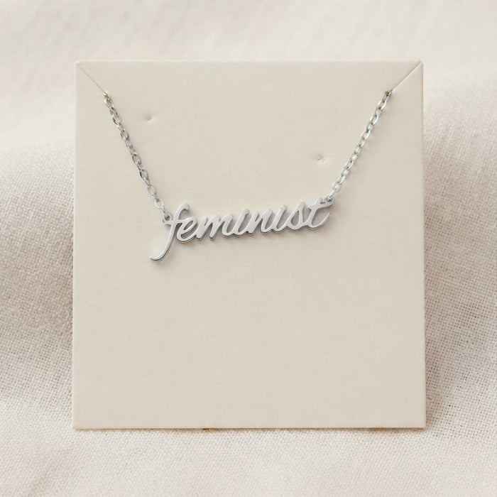 feminist - Statement politische Halskette in silber und gold von Bling Bling Feministas