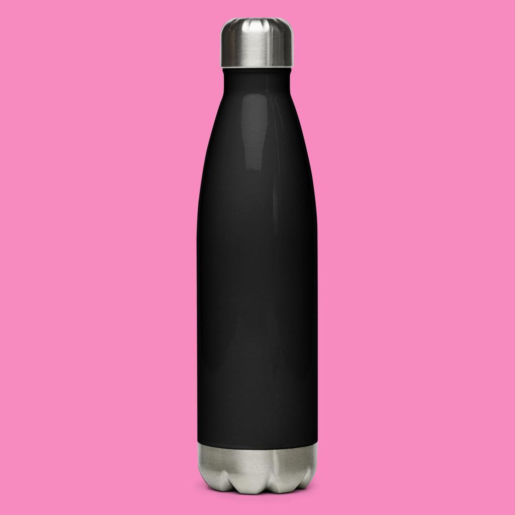 "Macker nerv nicht" Edelstahl-Thermosflasche 500ml schwarz mit feministischem Aufdruck – doppelt isoliert, auslaufsicher – Bling Bling Feministas