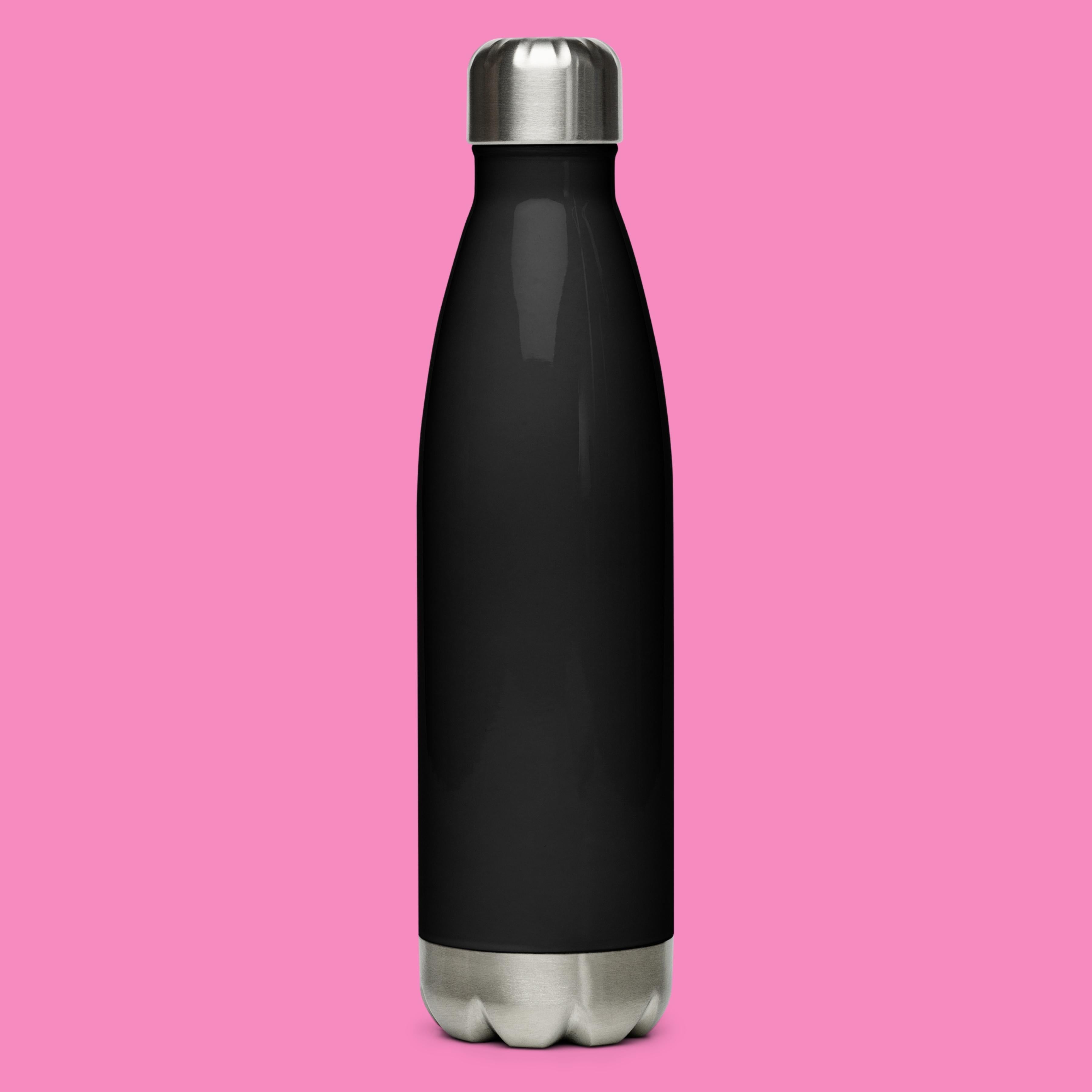 "Macker nerv nicht" Edelstahl-Thermosflasche 500ml schwarz mit feministischem Aufdruck – doppelt isoliert, auslaufsicher – Bling Bling Feministas