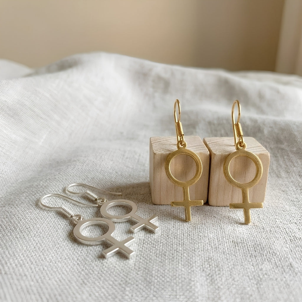 Venus Symbol Ohrringe Edelstahl – Gold und Silber - Bling Bling Feministas
