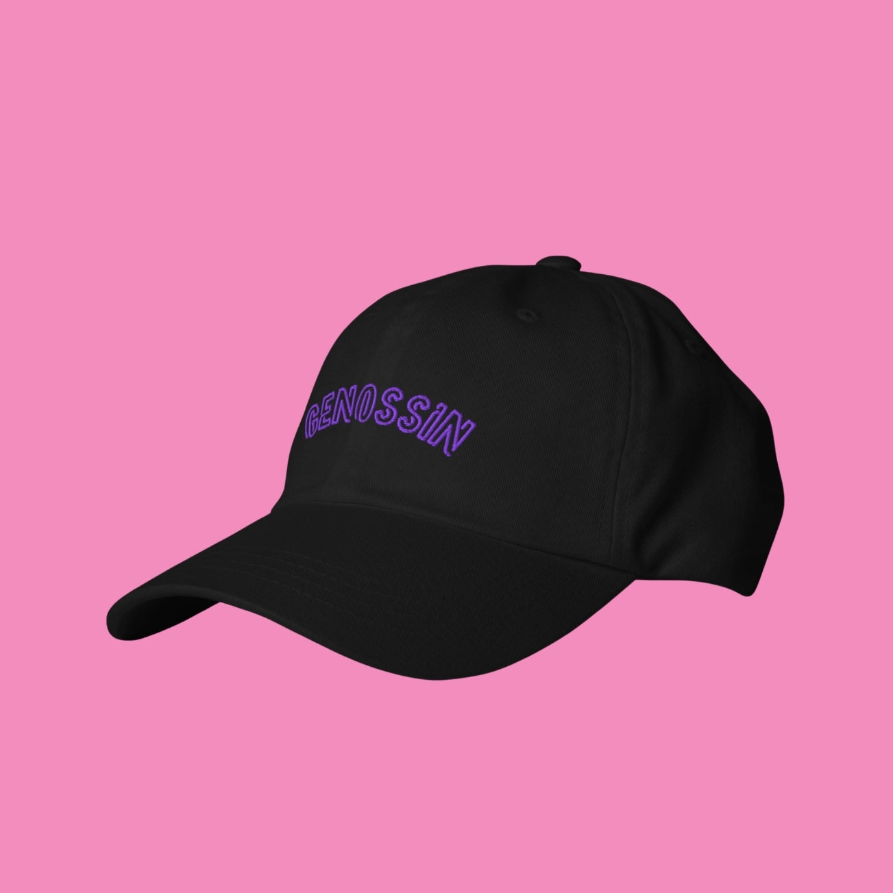 Genossin Baseball Cap Schwarz – bestickte feministische Cap, Vorderansicht, Bling Bling Feministas