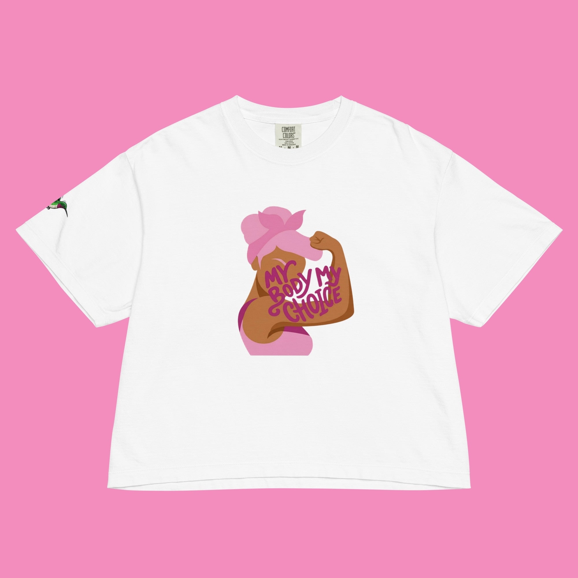 My Body My Choice – Feministisches Boxy T-Shirt in Weiß, Vorderansicht