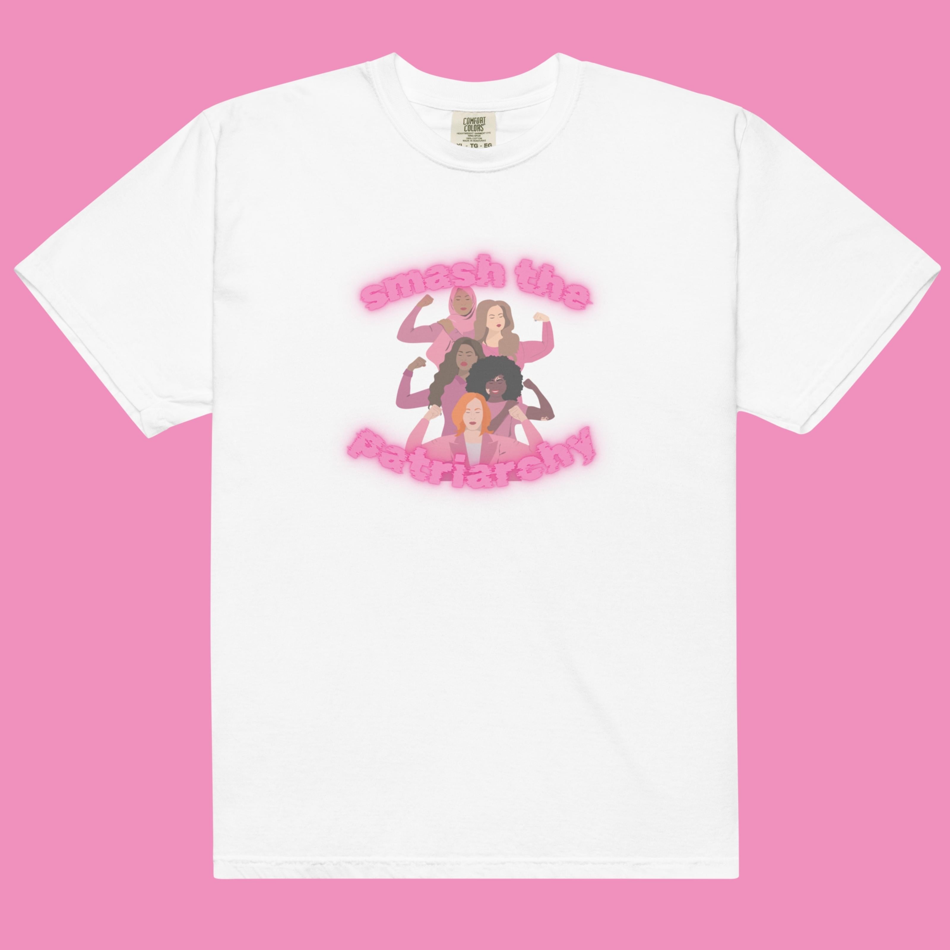 Smash the Patriarchy T-Shirt – Schweres Garment-Dyed Shirt in 3 Farben