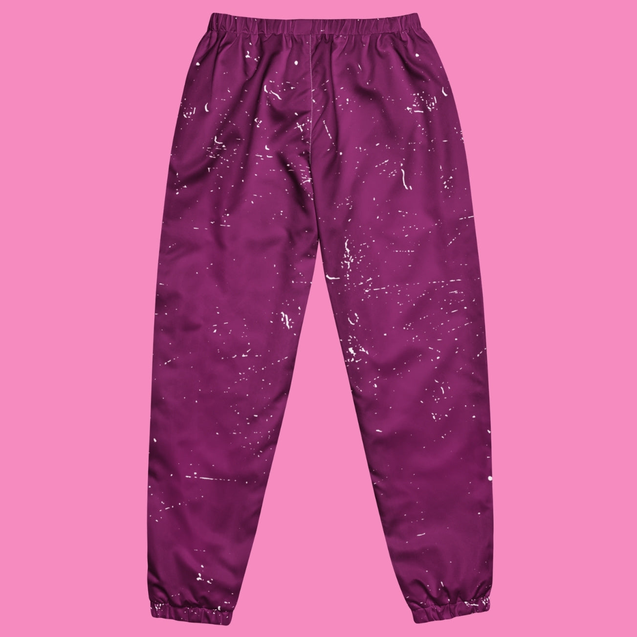 Feministische Trainingshose in Pink und Lila mit All-Over-Print – leichte Jogginghose aus Polyester – Bling Bling Feministas