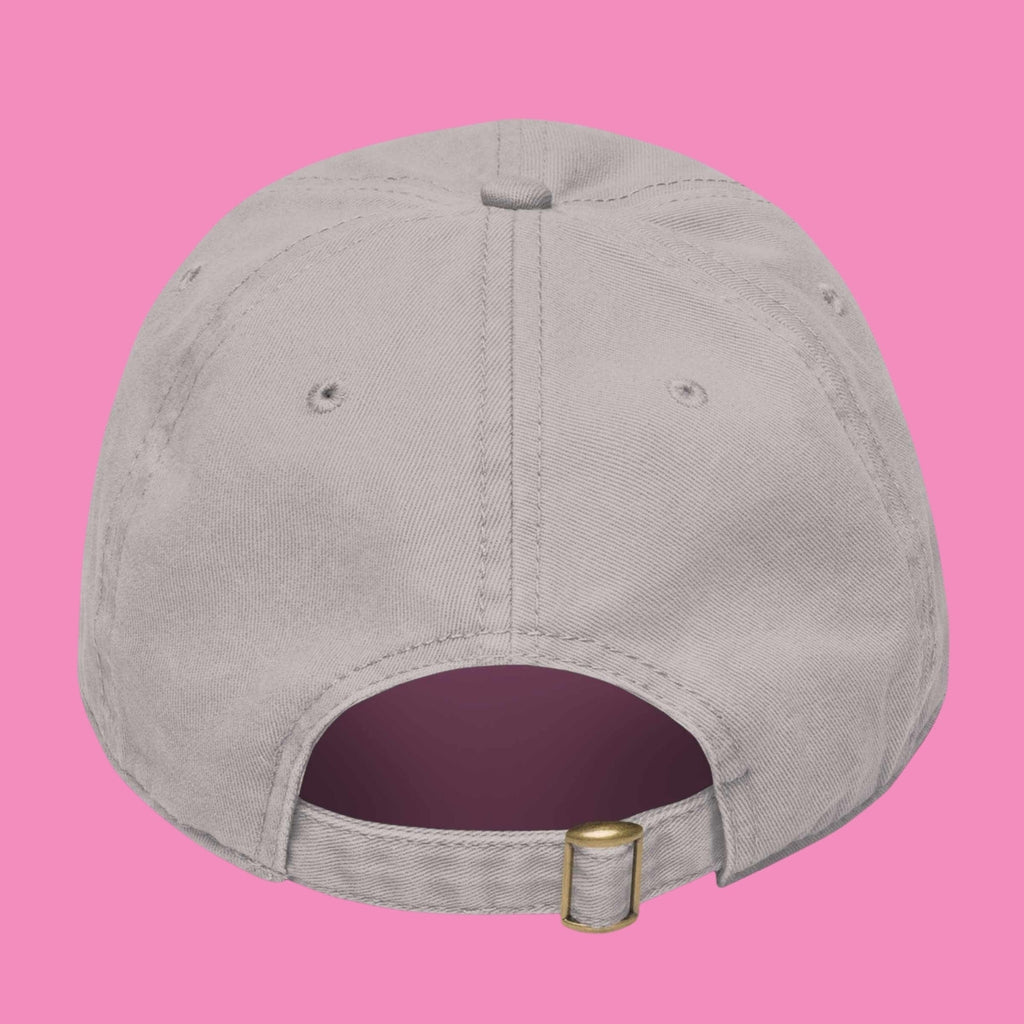 Girl Power Cap – vorgewaschene Baseballkappe bestickt, Vorderansicht, Bling Bling Feministas