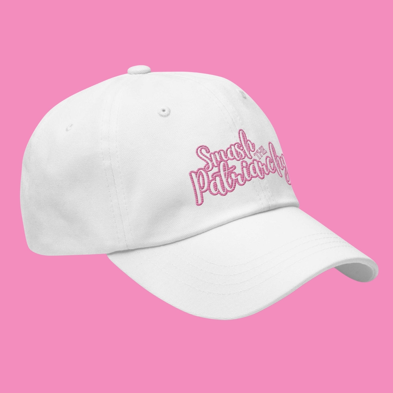 Smash the Patriarchy Cap in Pink – bestickt, Low-Profile, Bling Bling Feministas