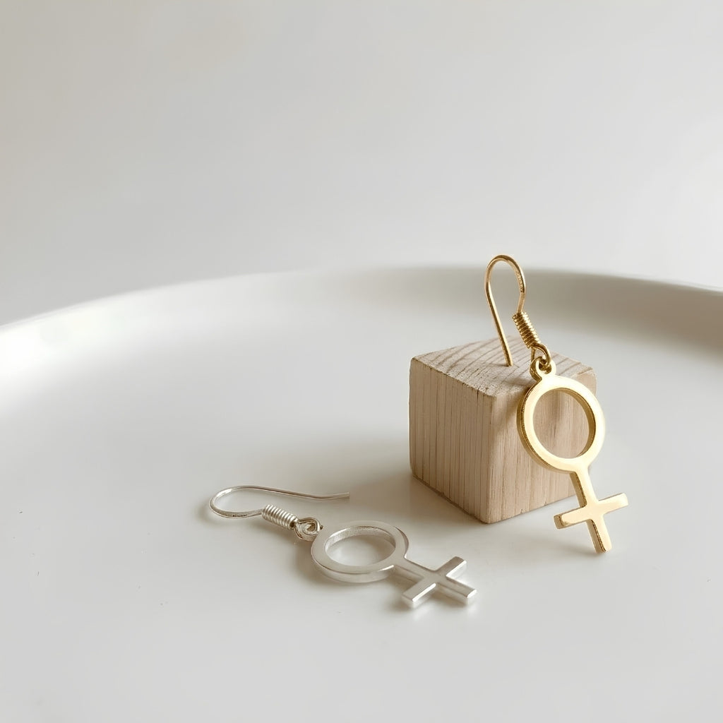 Venus Symbol Ohrringe Edelstahl – Gold und Silber - Bling Bling Feministas