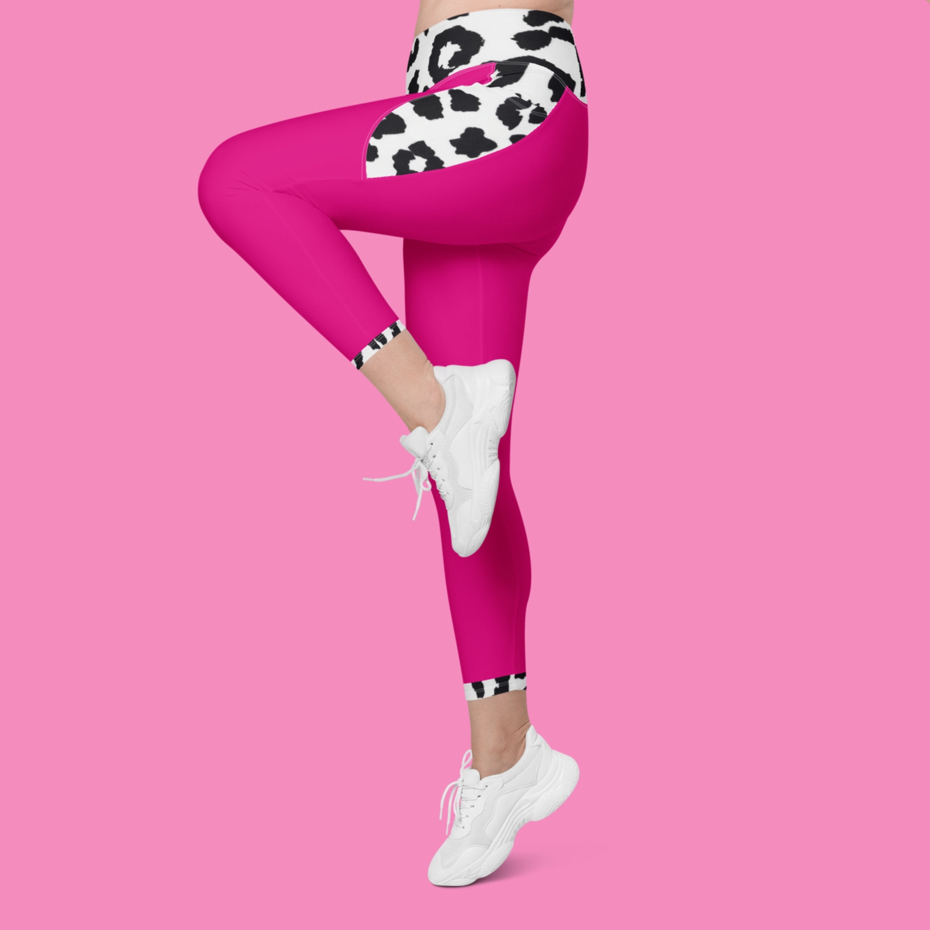 Feministische Mode: Leo Print Leggings mit UPF 50+ Sonnenschutz – Seitenansicht