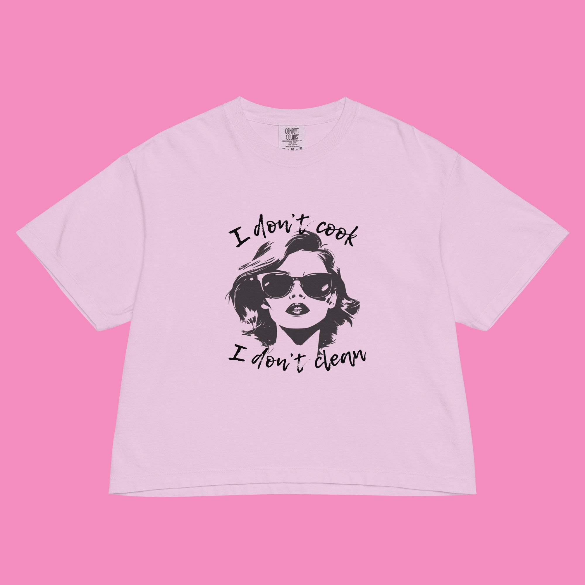 I don't cook, I don't clean – Feministisches Boxy-T-Shirt in Orchidee | Bling Bling Feministas