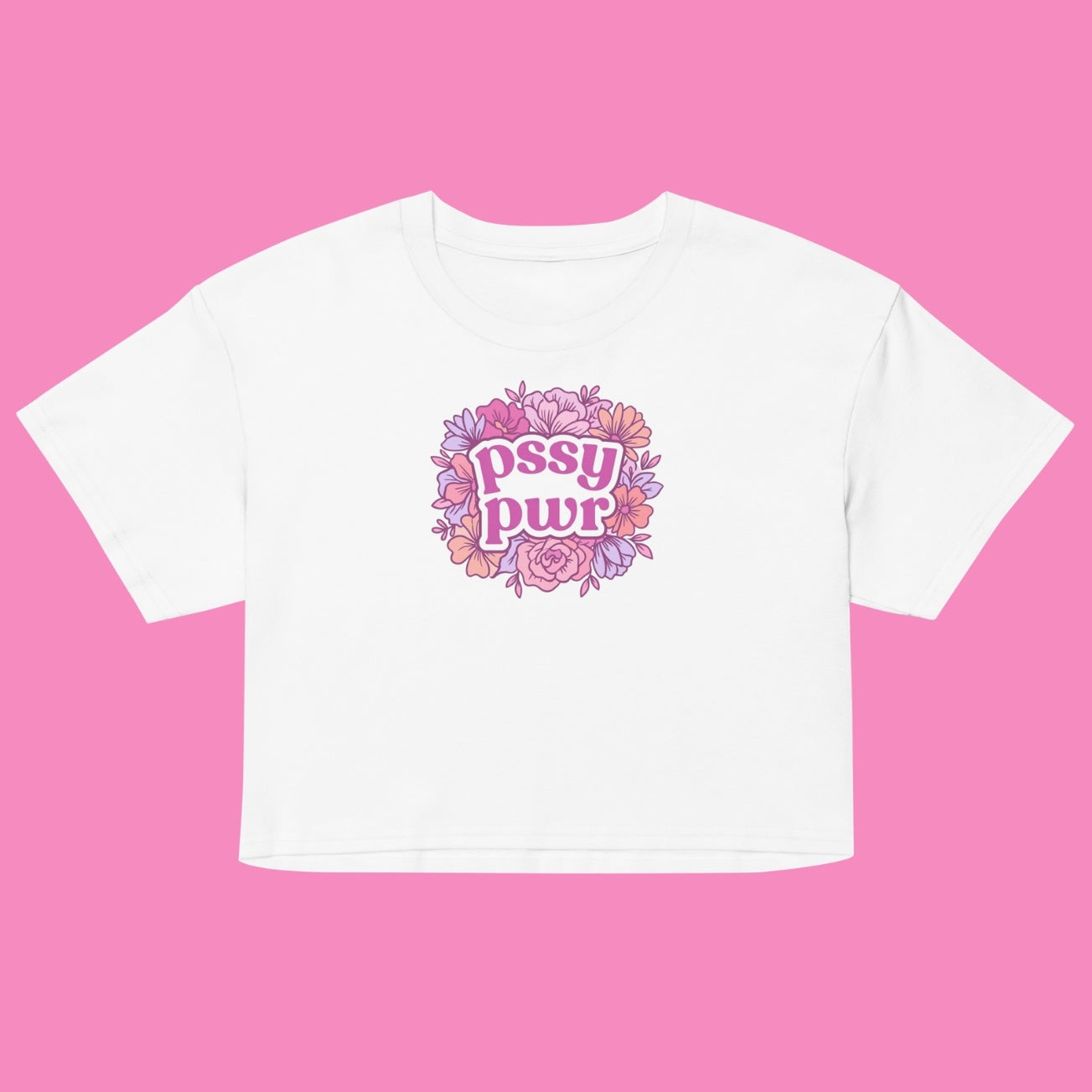 pssy pwr Crop Top weiss