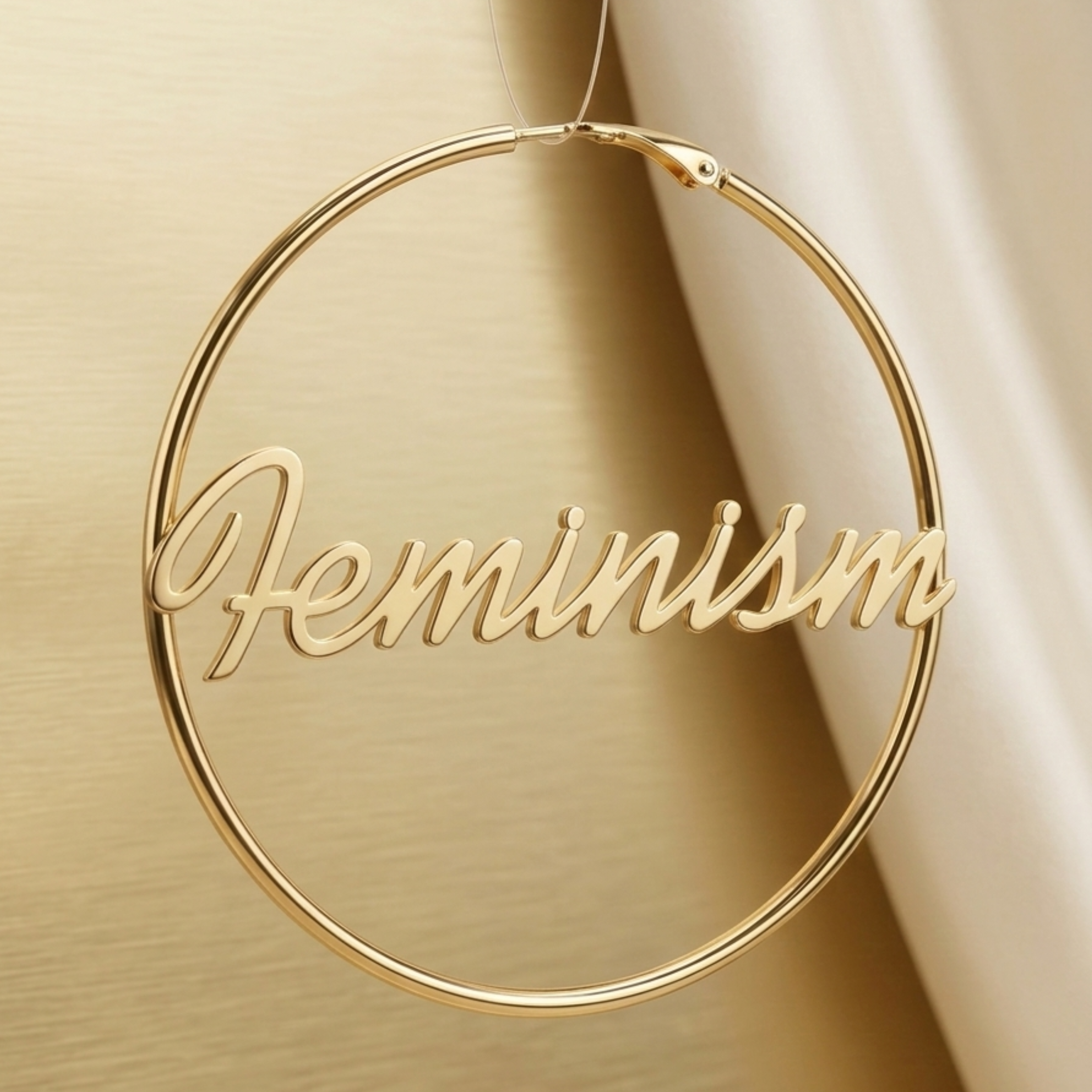 Hoops Creolen "Feminism" in gold