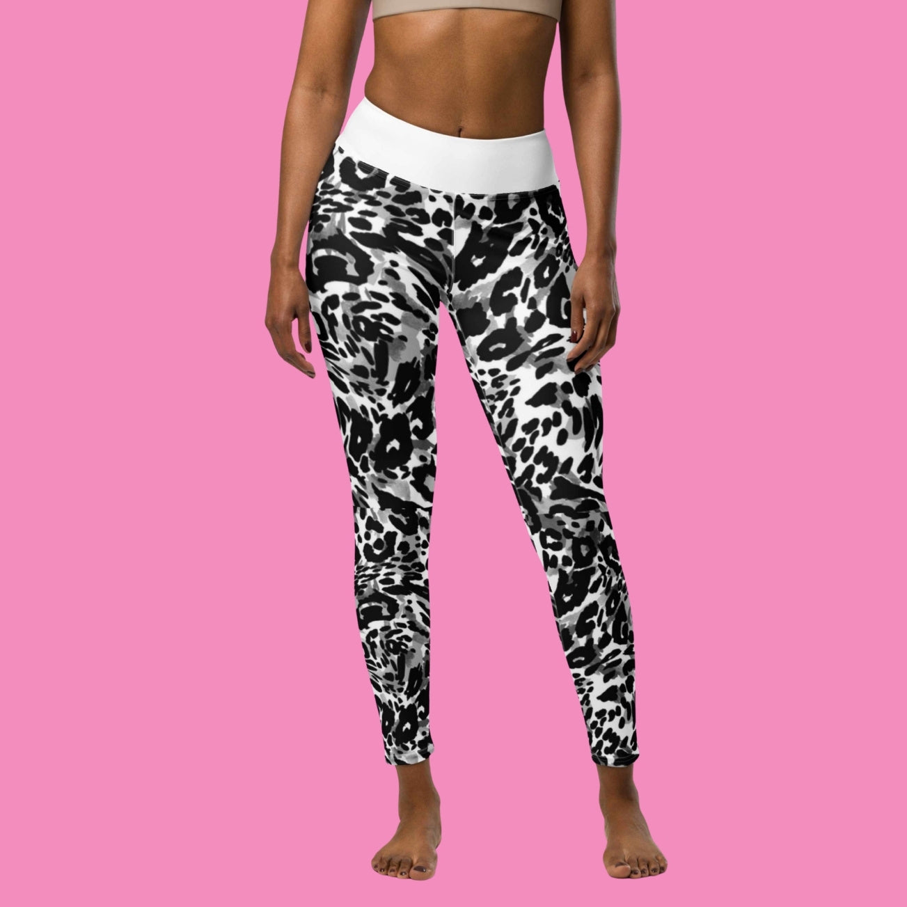 wtf no. Leggings Leo Print – hoch tailliert, recyceltes Material, Bling Bling Feministas