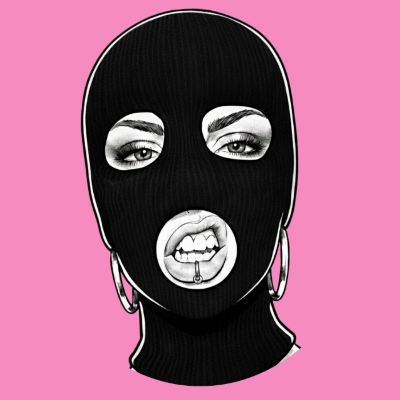 Hassi T-Shirt in Rosa – feministisches Print-Shirt aus Polyester-Stretch-Jersey – Bling Bling Feministas