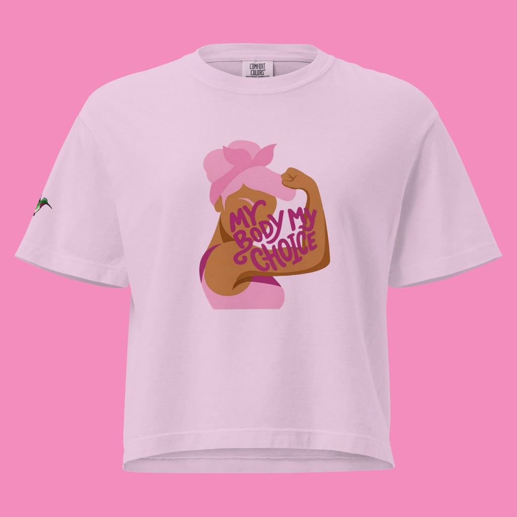 My Body My Choice – Feministisches Boxy T-Shirt in Orchidee, Vorderansicht