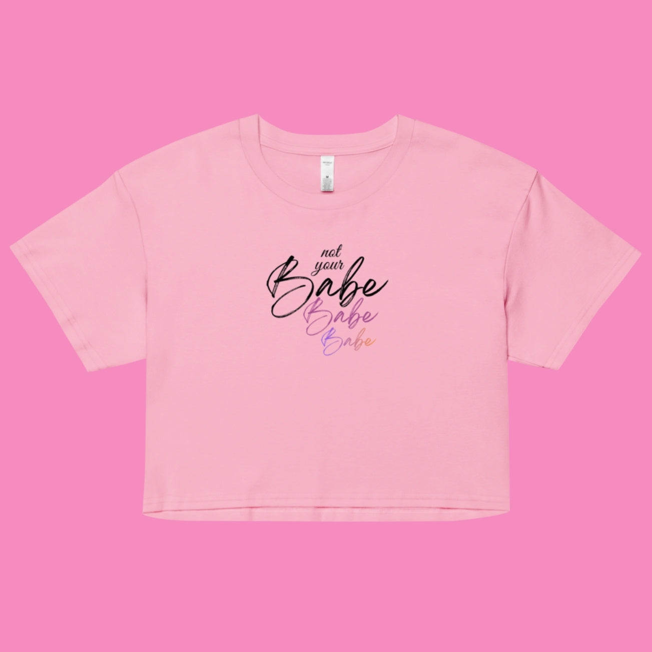 Not Your Babe Crop-Top in Rosa – feministisches Baumwoll-Shirt mit lockerem Schnitt – Bling Bling Feministas