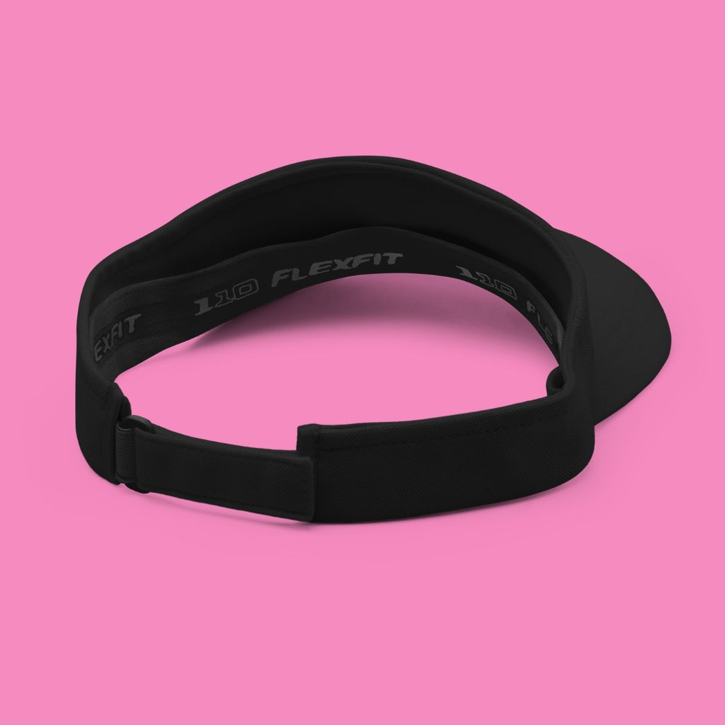 Boss Bitch Visor Cap schwarz mit pinker Stickerei – verstellbarer Klettverschluss – Bling Bling Feministas