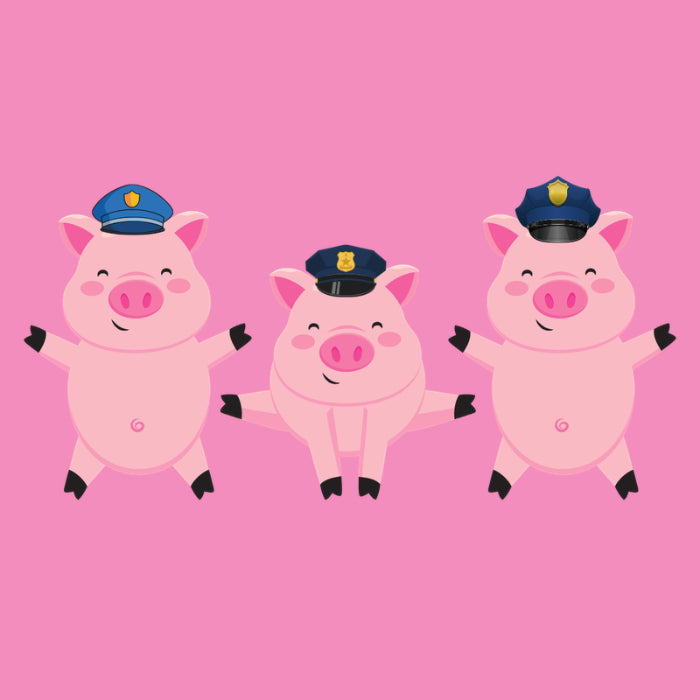 3 kleine Bullenschweinchen Crop Top in Schwarz von Bling Bling Feministas