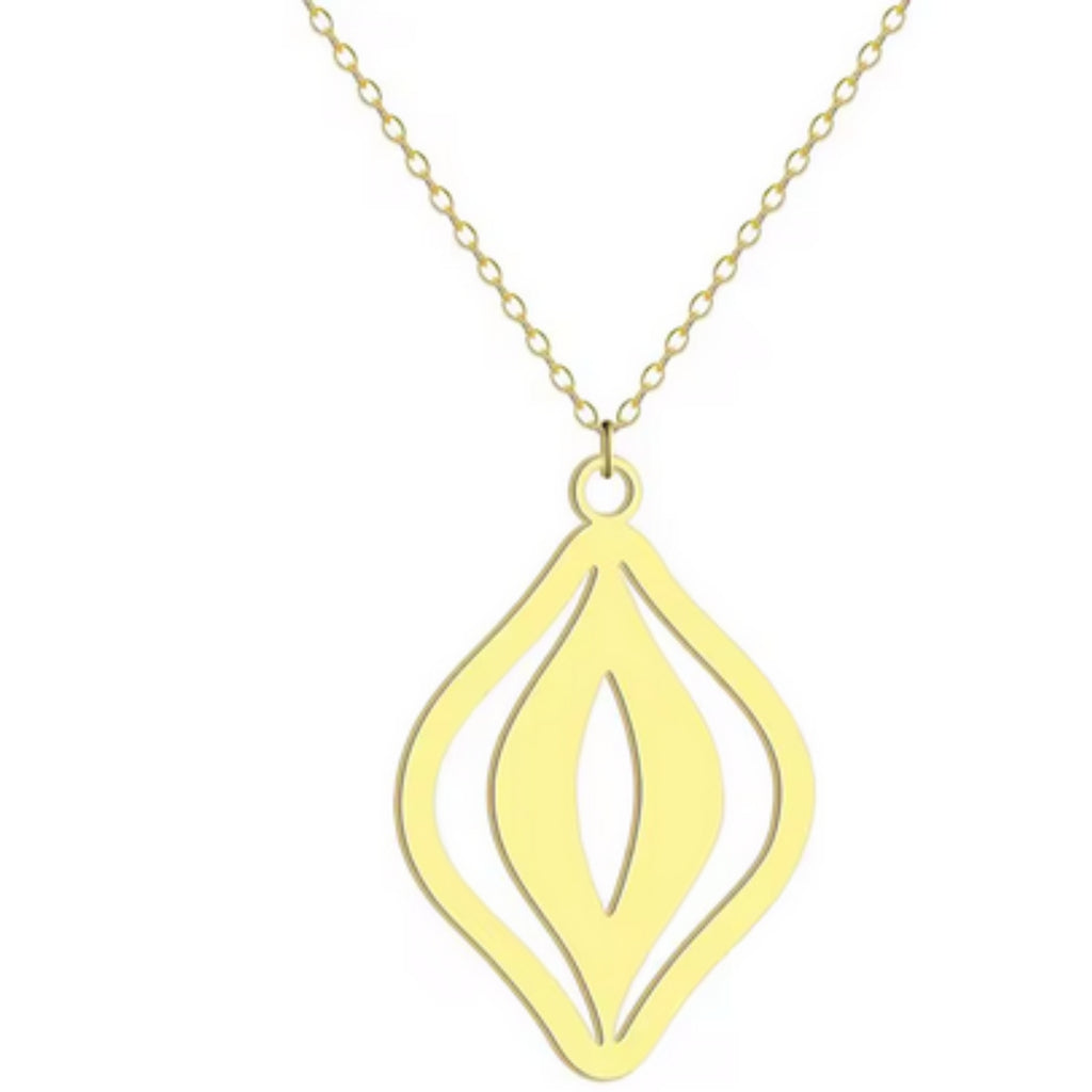 Feministische Vulva Kette in Gold