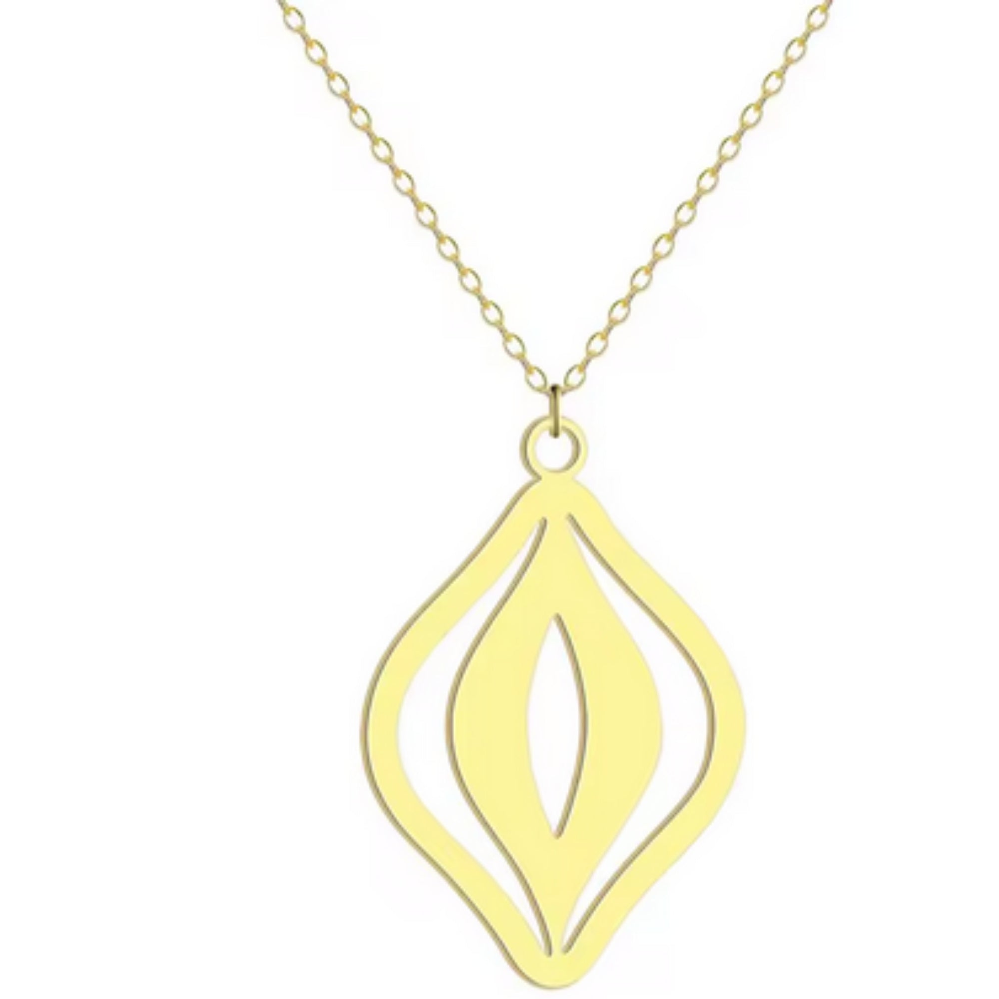 Feministische Vulva Kette in Gold