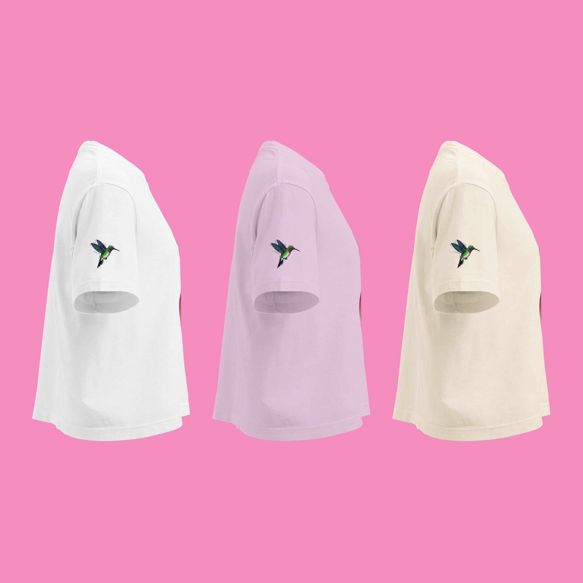 My Body My Choice – Feministisches Boxy T-Shirt in Weiß, Orchidee, Elfenbein, Seitenansicht