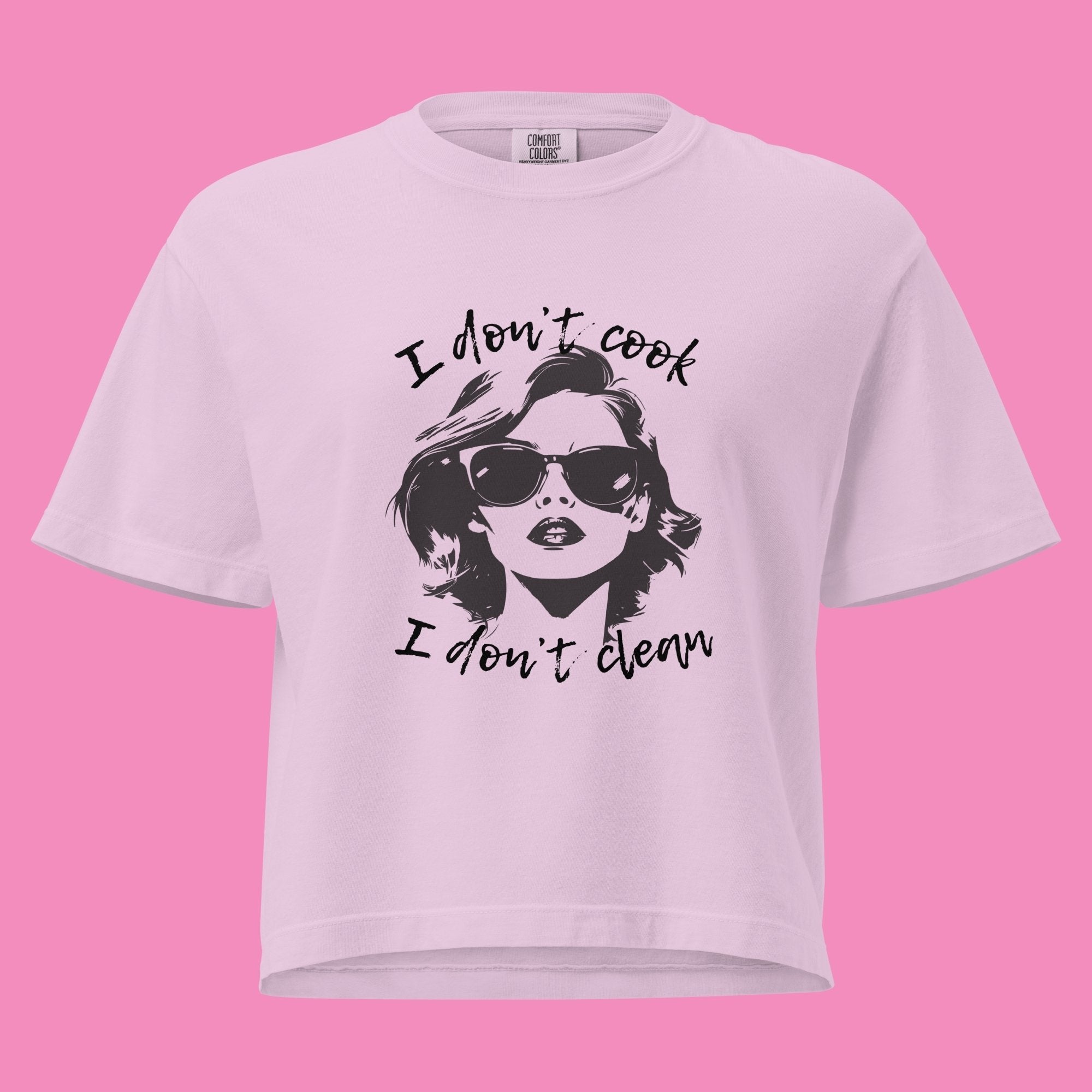 I don't cook, I don't clean – Feministisches Boxy-T-Shirt in Orchidee | Bling Bling Feministas