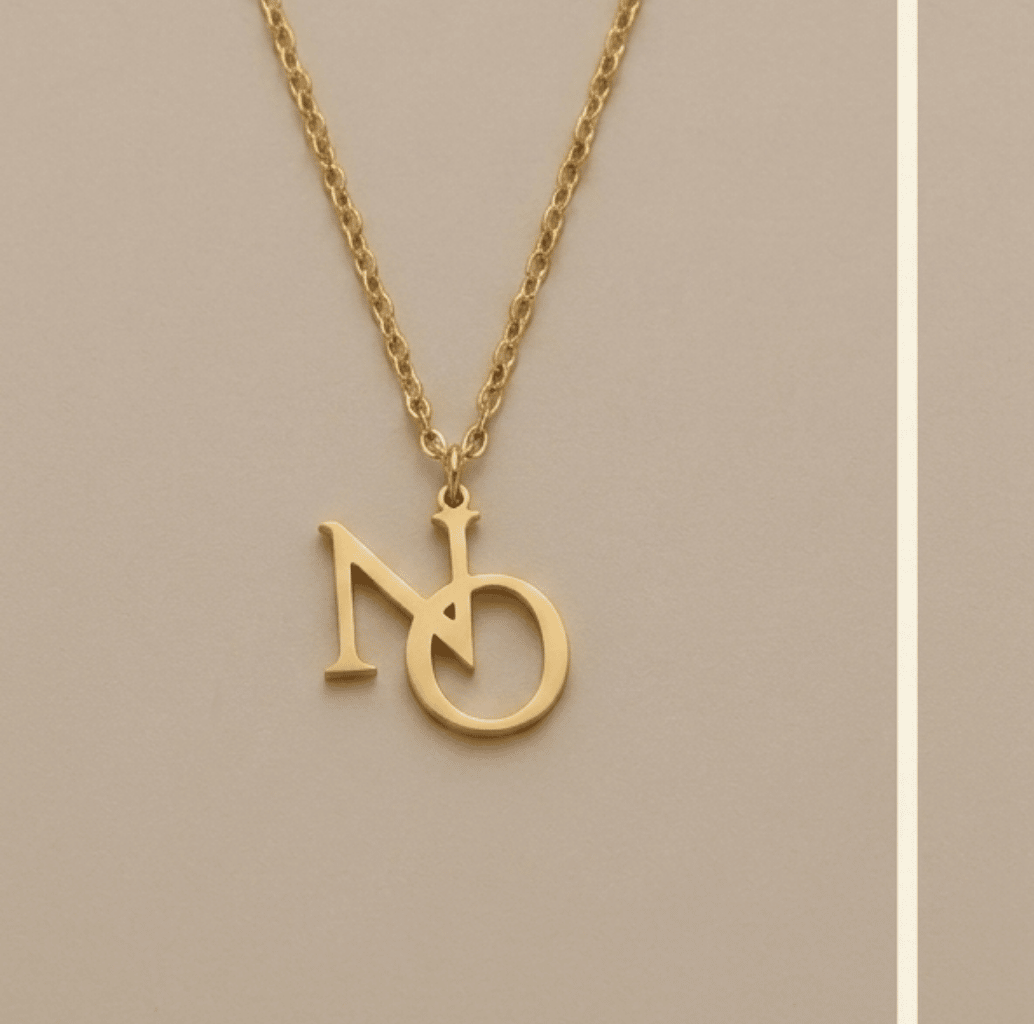  NO NO NO Kette in Gold – feministische Edelstahlhalskette 40cm