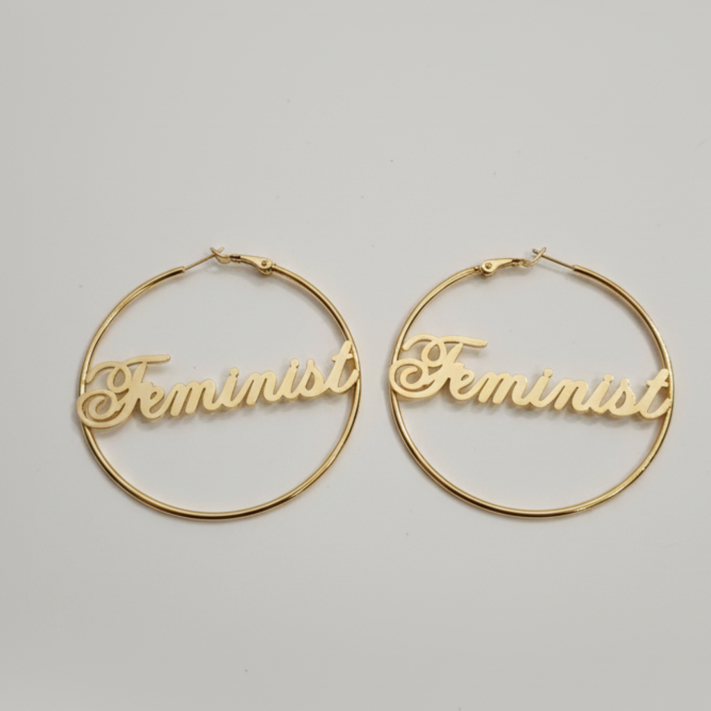 Feminist Ohrringe Creolen Gold