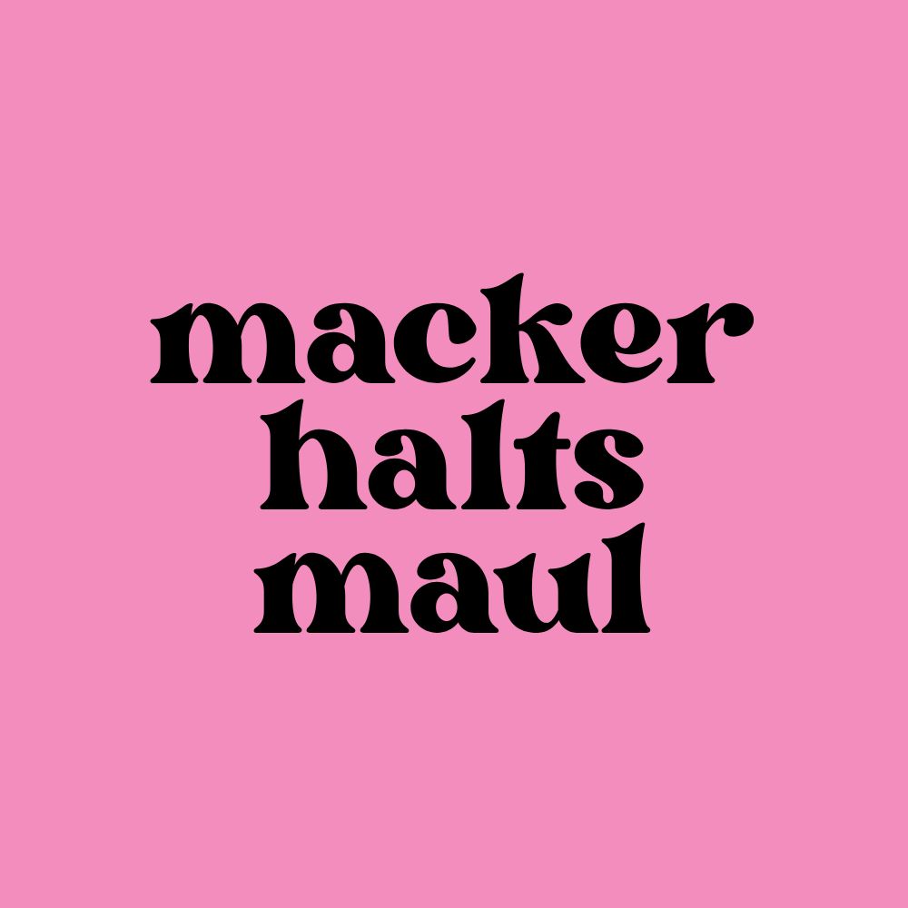 macker halts maul - feministisches Baumwoll Crop Top in 9 Farben von Bling Bling Feministas