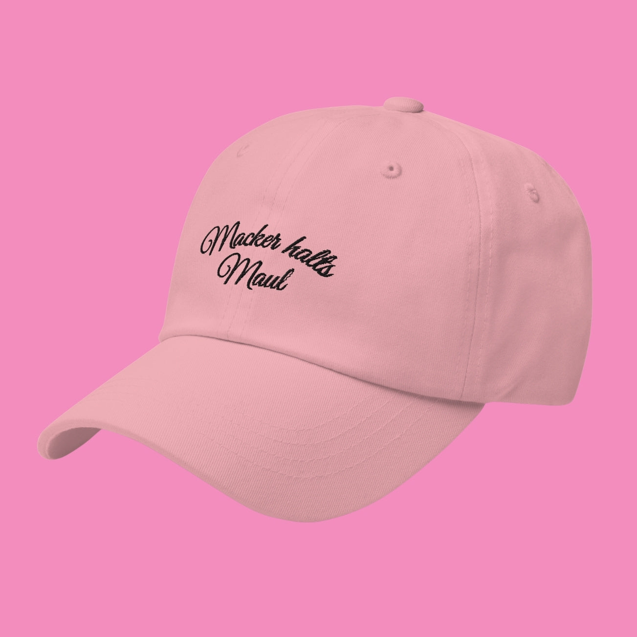 Macker halts Maul Cap in Rosa – bestickte feministische Baseball Cap, Bling Bling Feministas