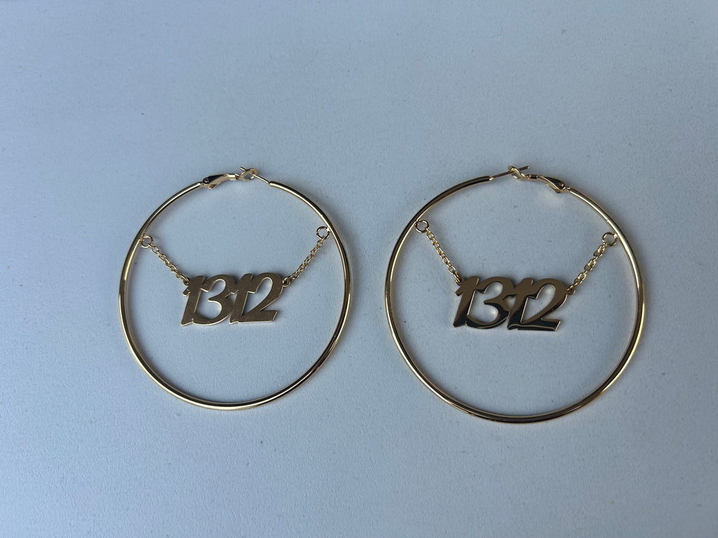 1312 Creolen Hoops Gold – Politische Edelstahl-Ohrringe in 4 Größen