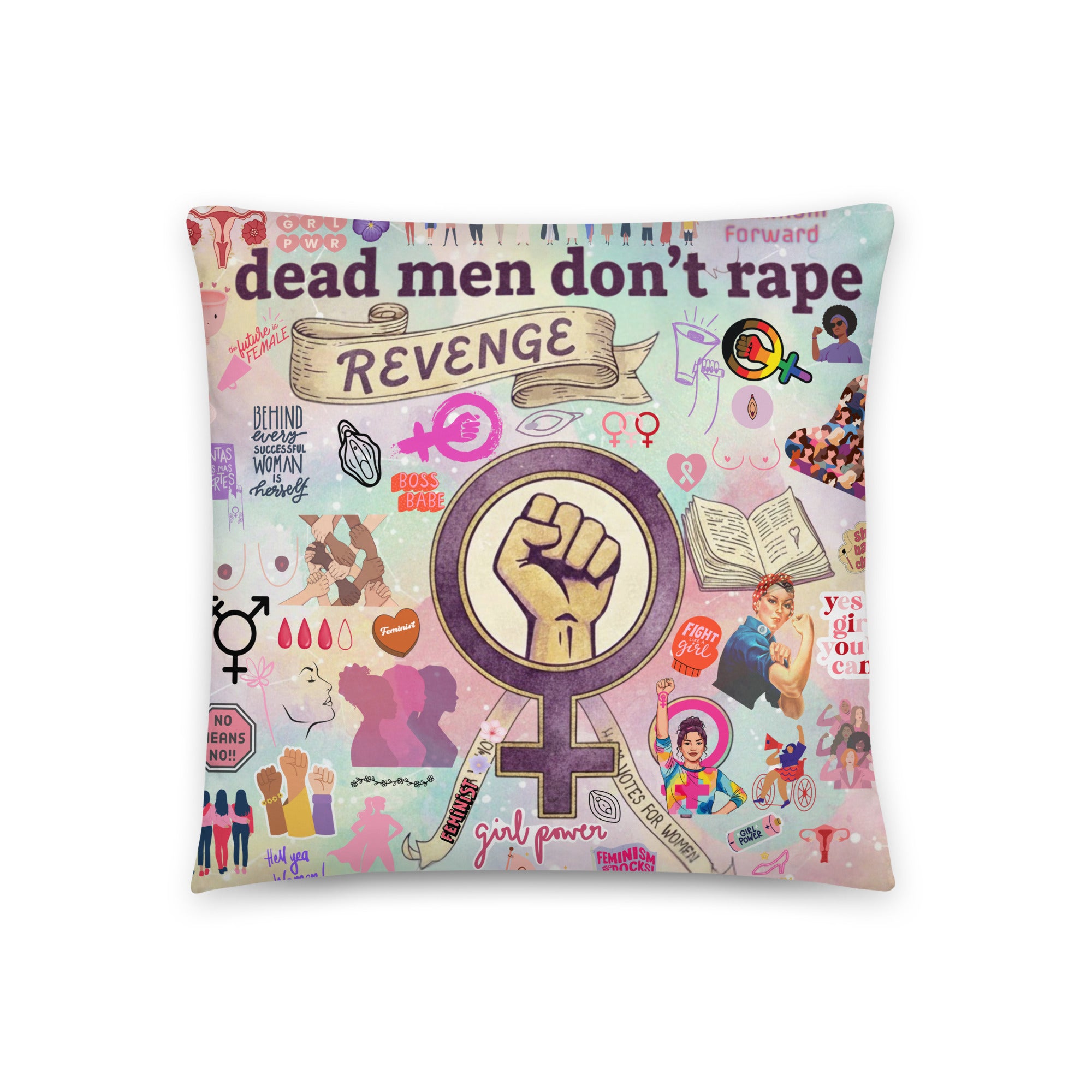 dead men don't rape - Kissen - Pillow - Feministisches Kissen - Revenge